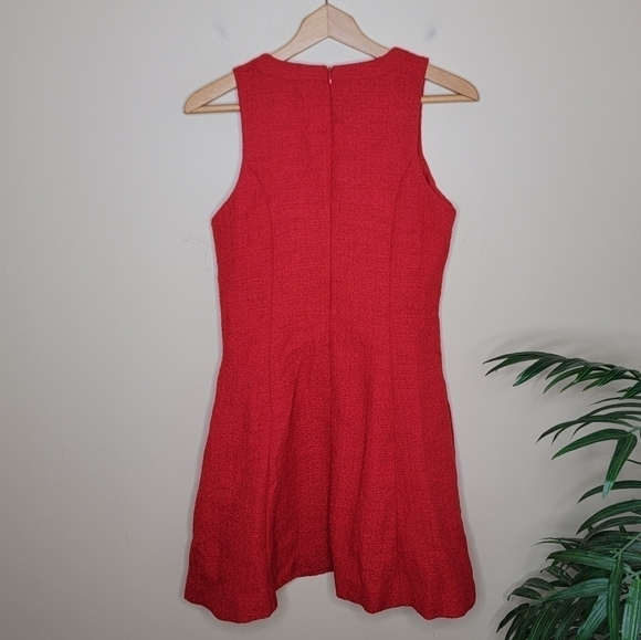Banana Republic Factory | Red Textured Sleeveless A-line Dress Size 6 - Picture 4 of 4